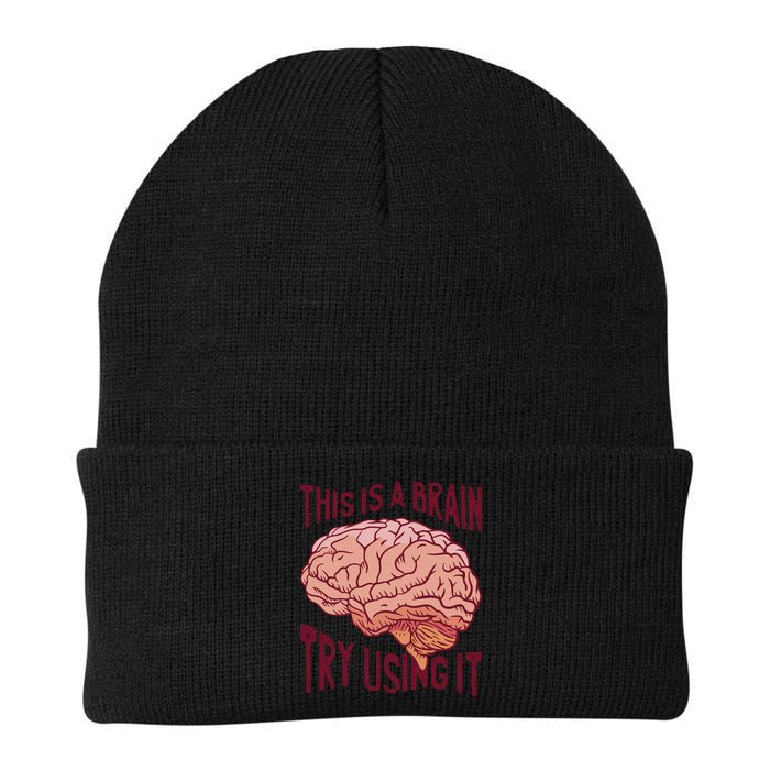 This Is A Brain Try Using It Funny Beanie
