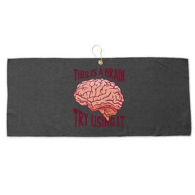 This Is A Brain Try Using It Funny Large Microfiber Waffle Golf Towel