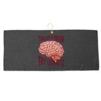 This Is A Brain Try Using It Funny Large Microfiber Waffle Golf Towel