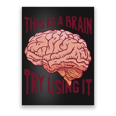 This Is A Brain Try Using It Funny Poster