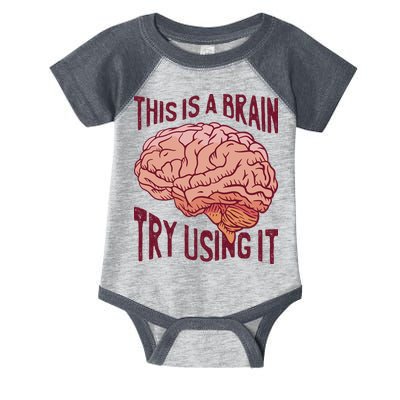 This Is A Brain Try Using It Funny Infant Baby Jersey Bodysuit