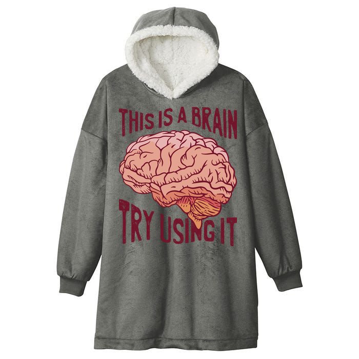 This Is A Brain Try Using It Funny Hooded Wearable Blanket