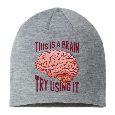 This Is A Brain Try Using It Funny Sustainable Beanie