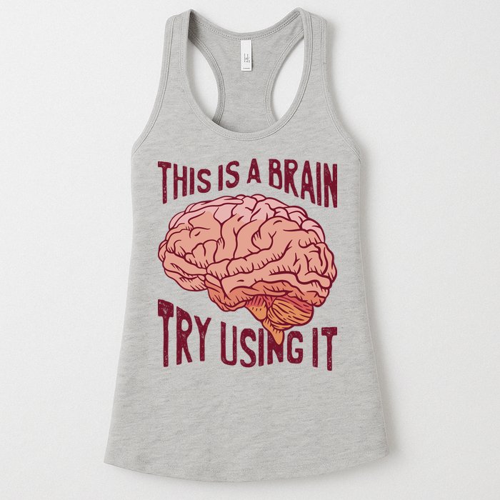 This Is A Brain Try Using It Funny Womens Tank Top