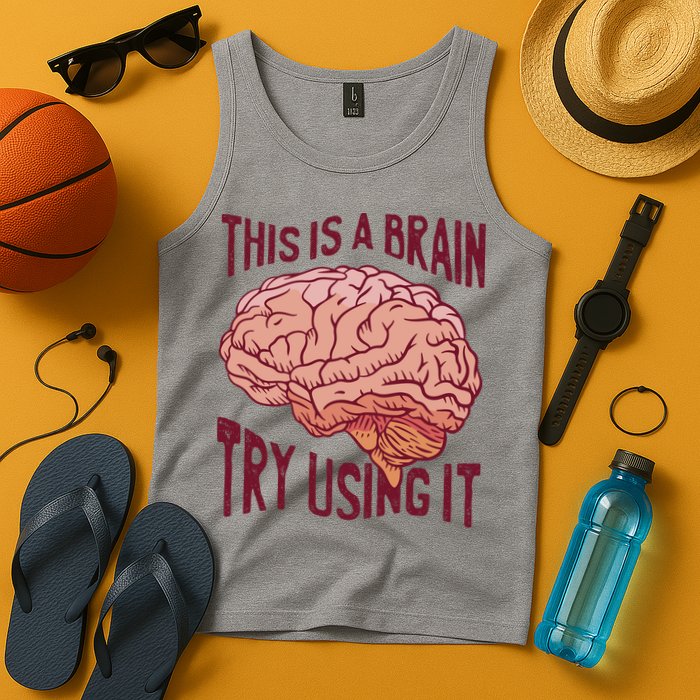 This Is A Brain Try Using It Funny Tank Top