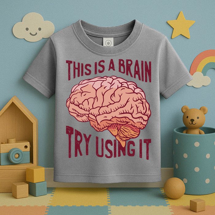 This Is A Brain Try Using It Funny Toddler T-Shirt