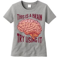 This Is A Brain Try Using It Funny Womens T-Shirt
