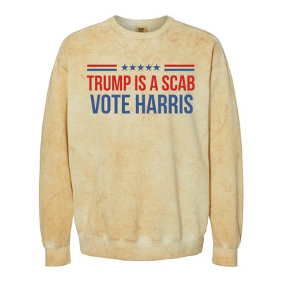 Trump Is A Scab Vote Harris 2024 Colorblast Crewneck Sweatshirt