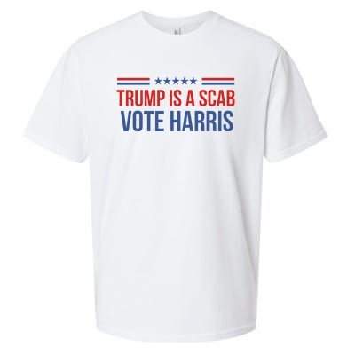 Trump Is A Scab Vote Harris 2024 Sueded Cloud Jersey T-Shirt