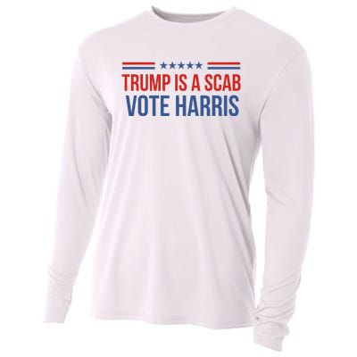 Trump Is A Scab Vote Harris 2024 Cooling Performance Long Sleeve Crew