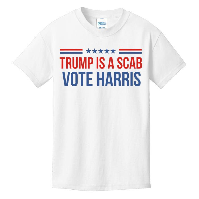 Trump Is A Scab Vote Harris 2024 Kids T-Shirt