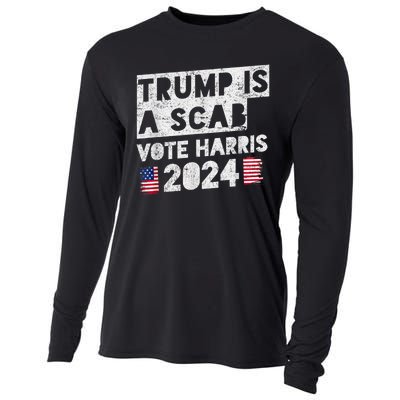 Trump Is A Scab Vote Harris Cooling Performance Long Sleeve Crew