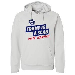 Trump Is A Scab Vote Harris 2024 Performance Fleece Hoodie