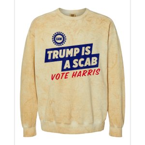 Trump Is A Scab Vote Harris 2024 Colorblast Crewneck Sweatshirt