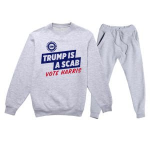 Trump Is A Scab Vote Harris 2024 Premium Crewneck Sweatsuit Set