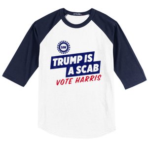 Trump Is A Scab Vote Harris 2024 Baseball Sleeve Shirt