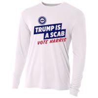 Trump Is A Scab Vote Harris 2024 Cooling Performance Long Sleeve Crew