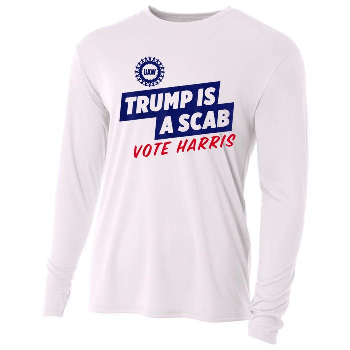 Trump Is A Scab Vote Harris 2024 Cooling Performance Long Sleeve Crew