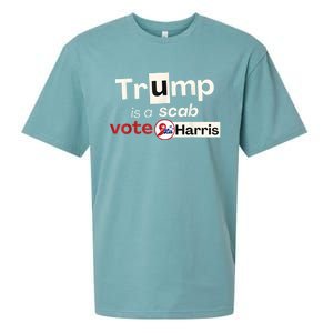 Trump Is A Scab Vote Harris 2024 Sueded Cloud Jersey T-Shirt