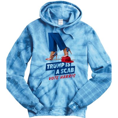 Trump Is A Scab Vote Kamala Harris 2024 Tie Dye Hoodie