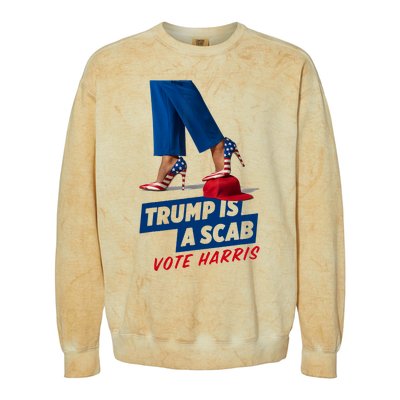 Trump Is A Scab Vote Kamala Harris 2024 Colorblast Crewneck Sweatshirt