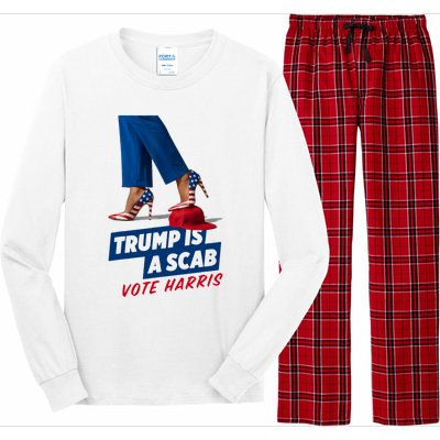 Trump Is A Scab Vote Kamala Harris 2024 Long Sleeve Pajama Set