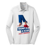 Trump Is A Scab Vote Kamala Harris 2024 Silk Touch Performance Long Sleeve Polo