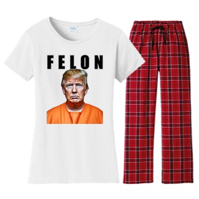 Trump Is A Felon Women's Flannel Pajama Set