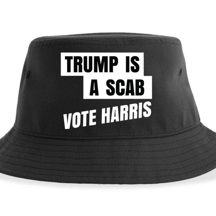 Trump Is A Scab Vote Harris Sustainable Bucket Hat