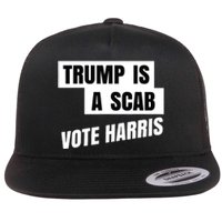 Trump Is A Scab Vote Harris Flat Bill Trucker Hat