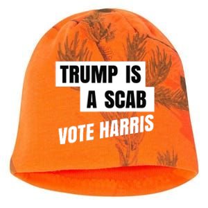 Trump Is A Scab Vote Harris Kati - Camo Knit Beanie