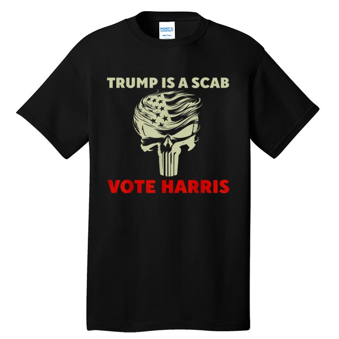 Trump Is A Scab Vote Harris Waltz New Way Move Forward Flag Tall T-Shirt