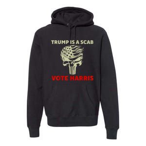 Trump Is A Scab Vote Harris Waltz New Way Move Forward Flag Premium Hoodie