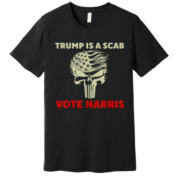 Trump Is A Scab Vote Harris Waltz New Way Move Forward Flag Premium T-Shirt