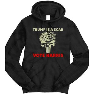 Trump Is A Scab Vote Harris Waltz New Way Move Forward Flag Tie Dye Hoodie