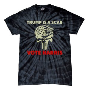 Trump Is A Scab Vote Harris Waltz New Way Move Forward Flag Tie-Dye T-Shirt