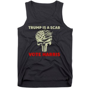 Trump Is A Scab Vote Harris Waltz New Way Move Forward Flag Tank Top