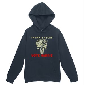 Trump Is A Scab Vote Harris Waltz New Way Move Forward Flag Urban Pullover Hoodie