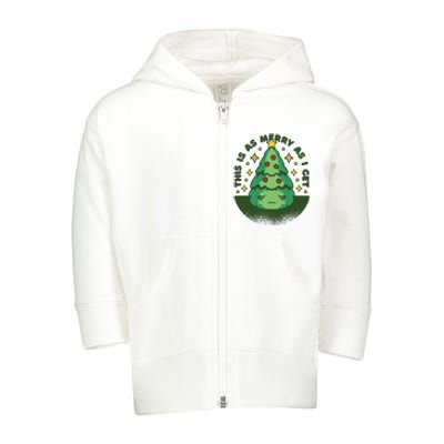 This Is As Merry As I Get AntiChristmas Toddler Zip Fleece Hoodie