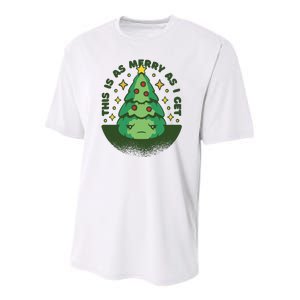 This Is As Merry As I Get AntiChristmas Youth Performance Sprint T-Shirt