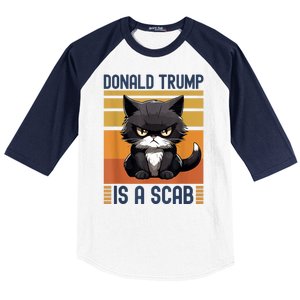 Trump Is A Scab Cat Baseball Sleeve Shirt