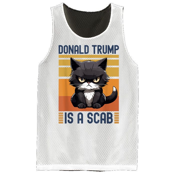 Trump Is A Scab Cat Mesh Reversible Basketball Jersey Tank