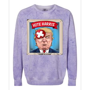 Trump Is A Scab Harris Vote 2024 Funny Trump Colorblast Crewneck Sweatshirt