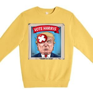 Trump Is A Scab Harris Vote 2024 Funny Trump Premium Crewneck Sweatshirt