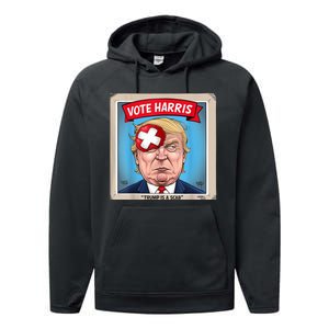 Trump Is A Scab Harris Vote 2024 Funny Trump Performance Fleece Hoodie