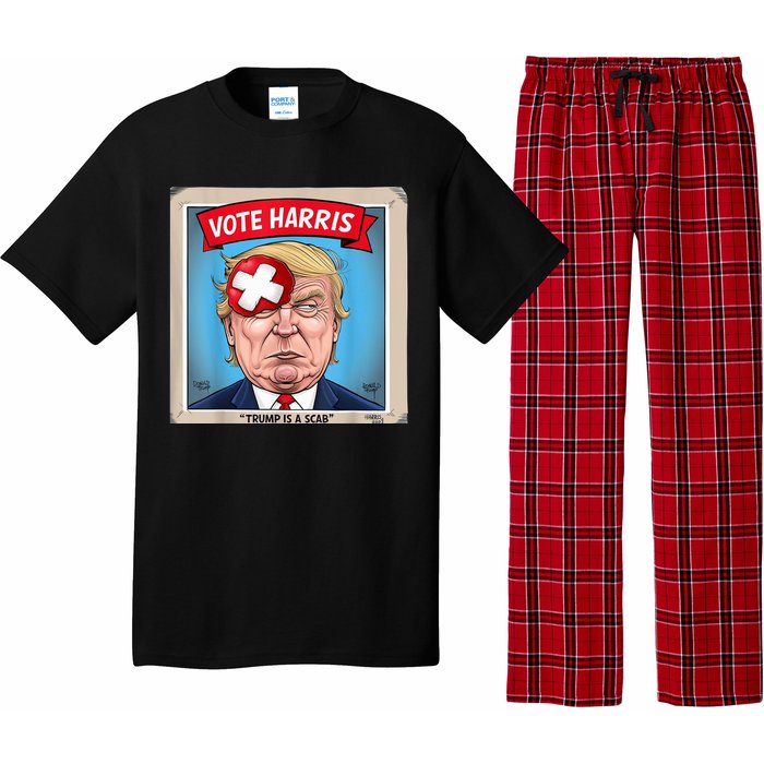 Trump Is A Scab Harris Vote 2024 Funny Trump Pajama Set