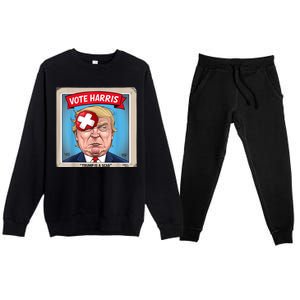 Trump Is A Scab Harris Vote 2024 Funny Trump Premium Crewneck Sweatsuit Set