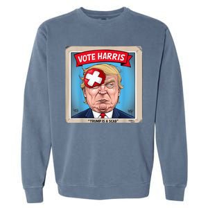 Trump Is A Scab Harris Vote 2024 Funny Trump Garment-Dyed Sweatshirt