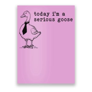 Today IM A Serious Goose Funny Humor Design Poster