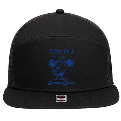 Today IM A Serious Goose Funny Lifting Weights Gym Fitness 7 Panel Mesh Trucker Snapback Hat